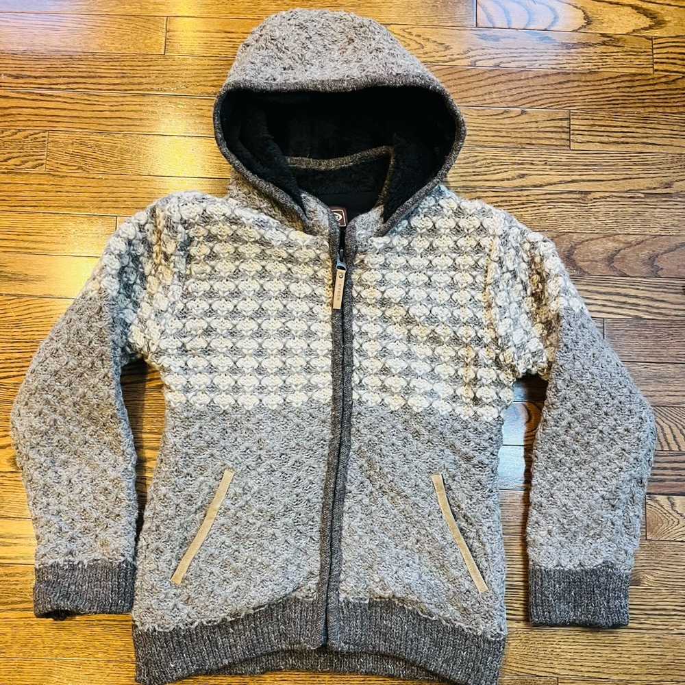 Kyber Outerwear Fleece Lined Nepal Knit Zip Hoodie Jacket Women’s Small